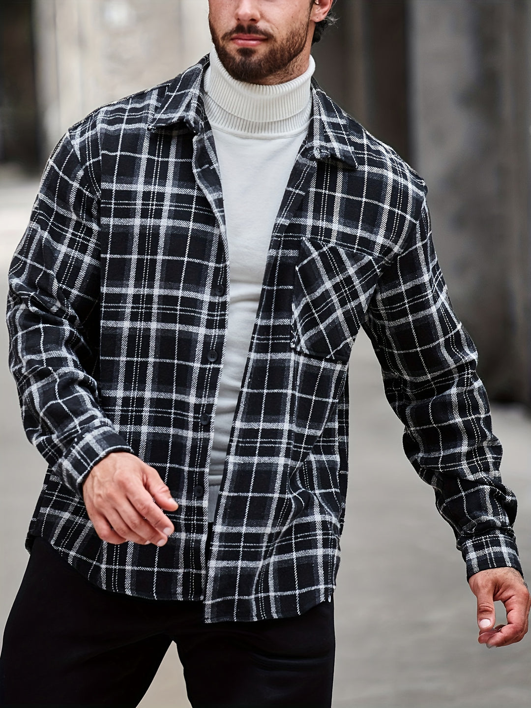 Turn-Down Collar Long Sleeve