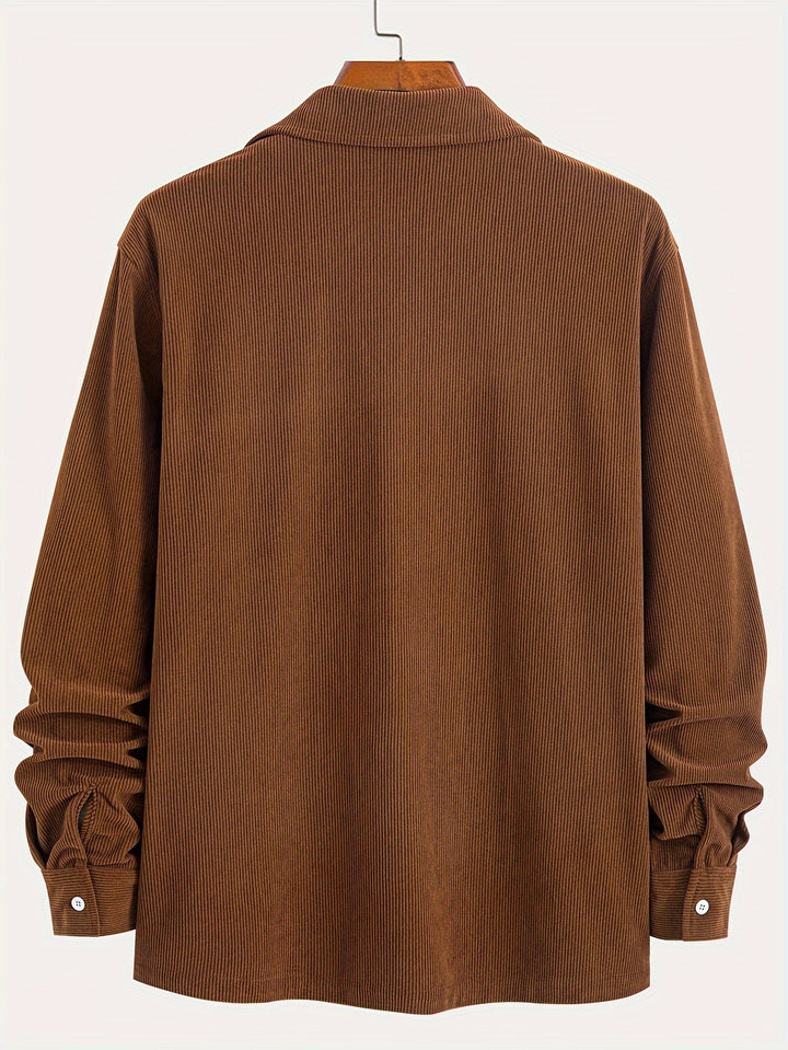 Classic Corduroy Shirt Jacket with Dual Chest Pockets