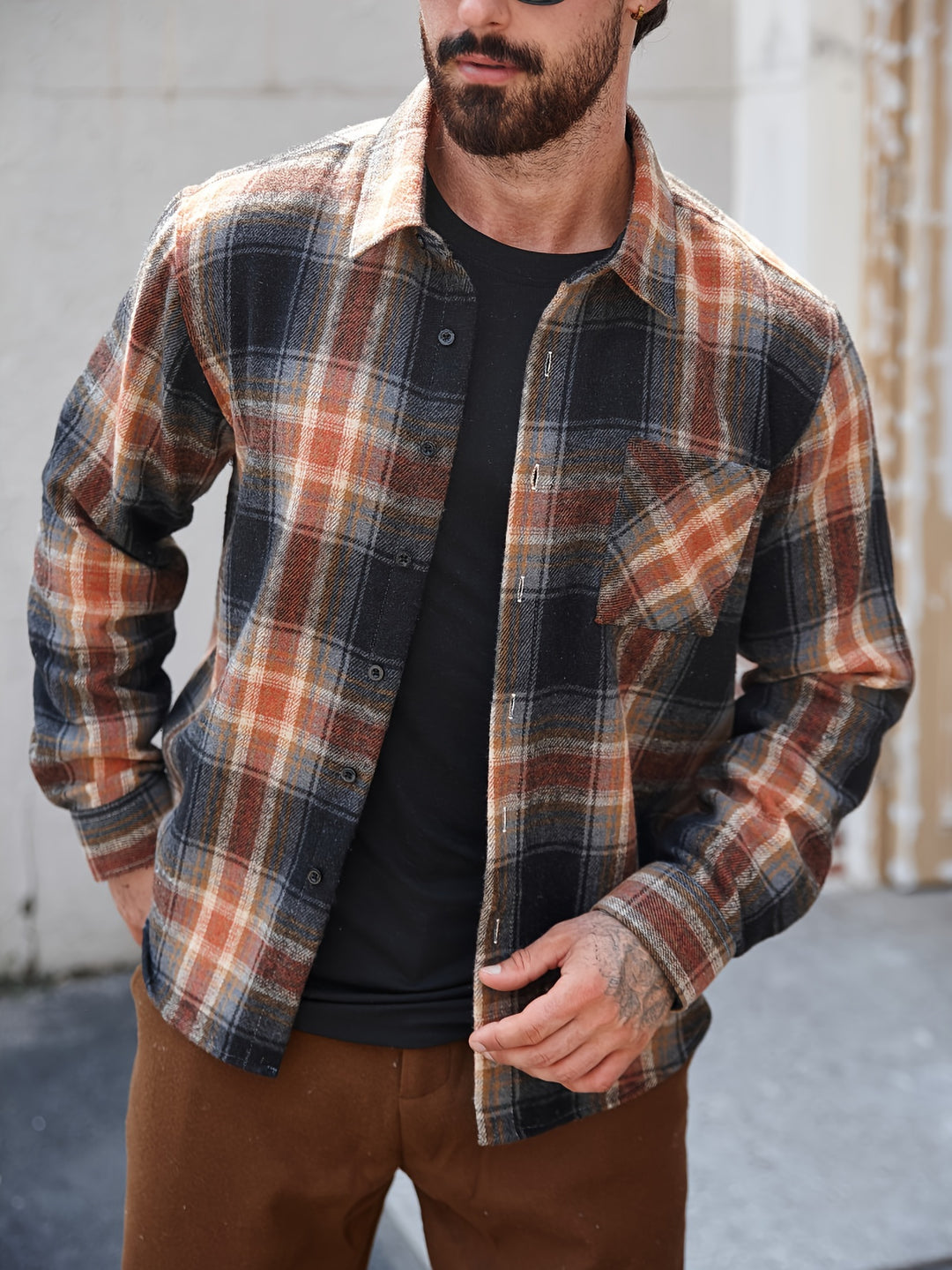 Classic Plaid Button-Up Shirt