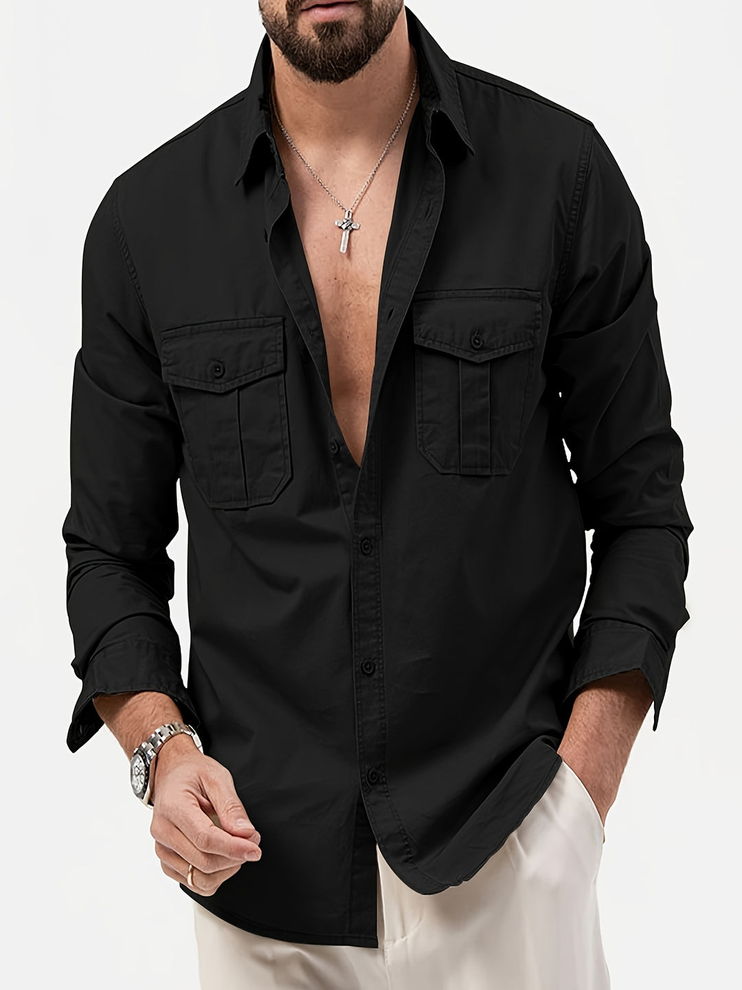 Men's Cotton Cargo Shirt