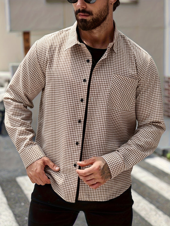 Allover Plaid Long Sleeve Shirt
