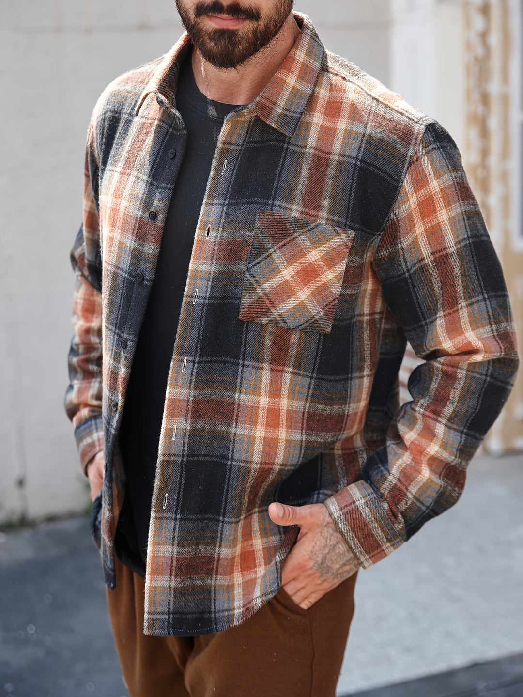 Classic Plaid Button-Up Shirt