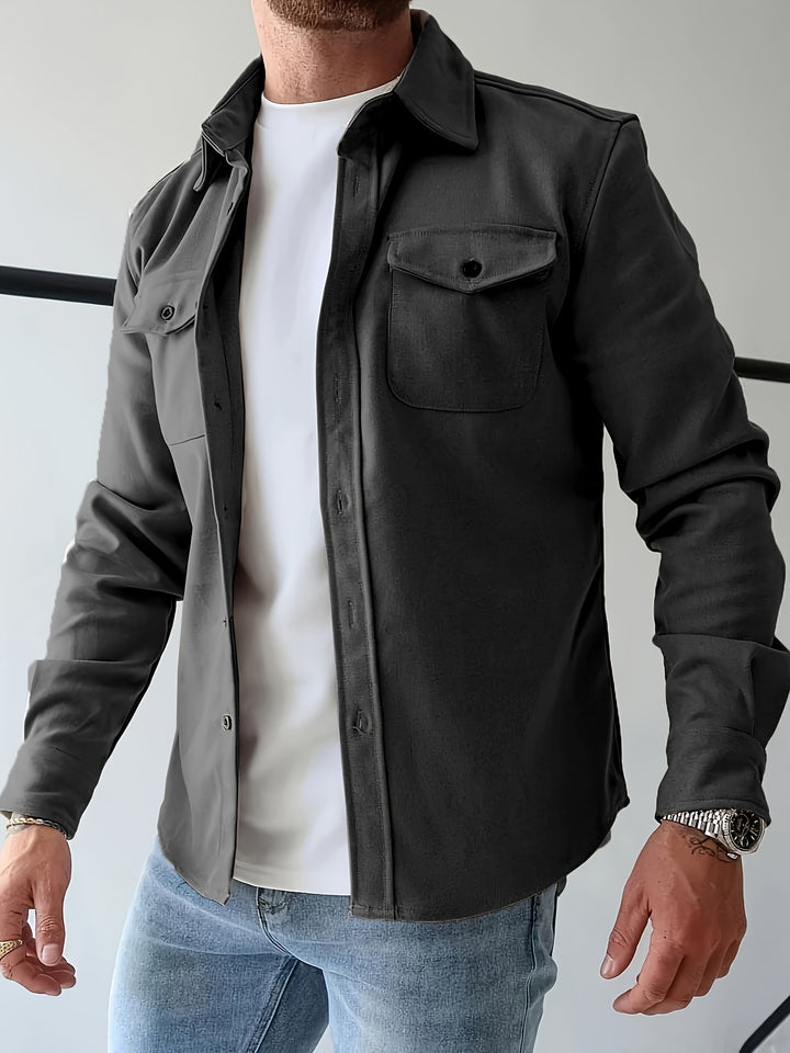 Solid Jacket With Chest Pockets
