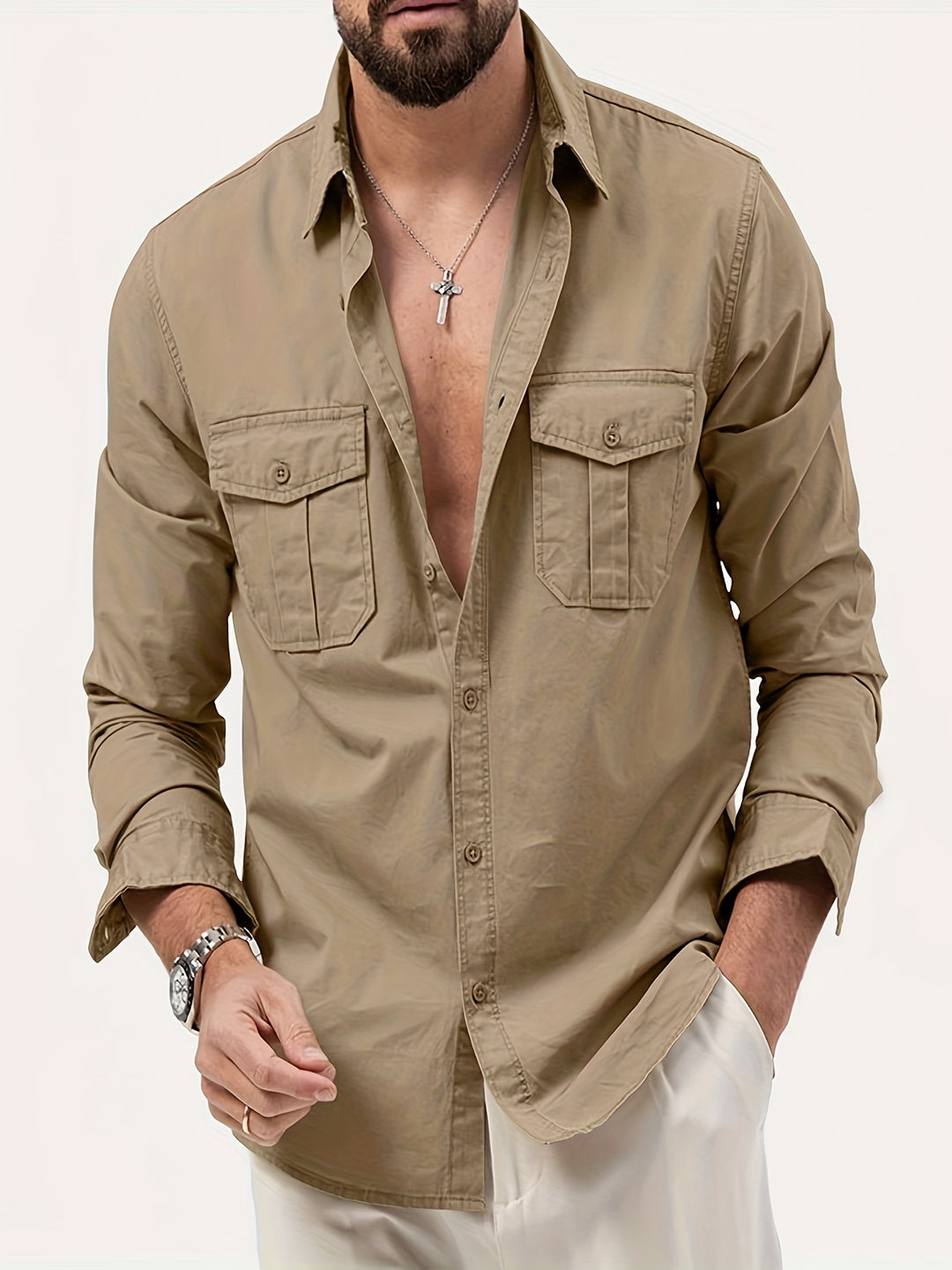 Men's Cotton Cargo Shirt