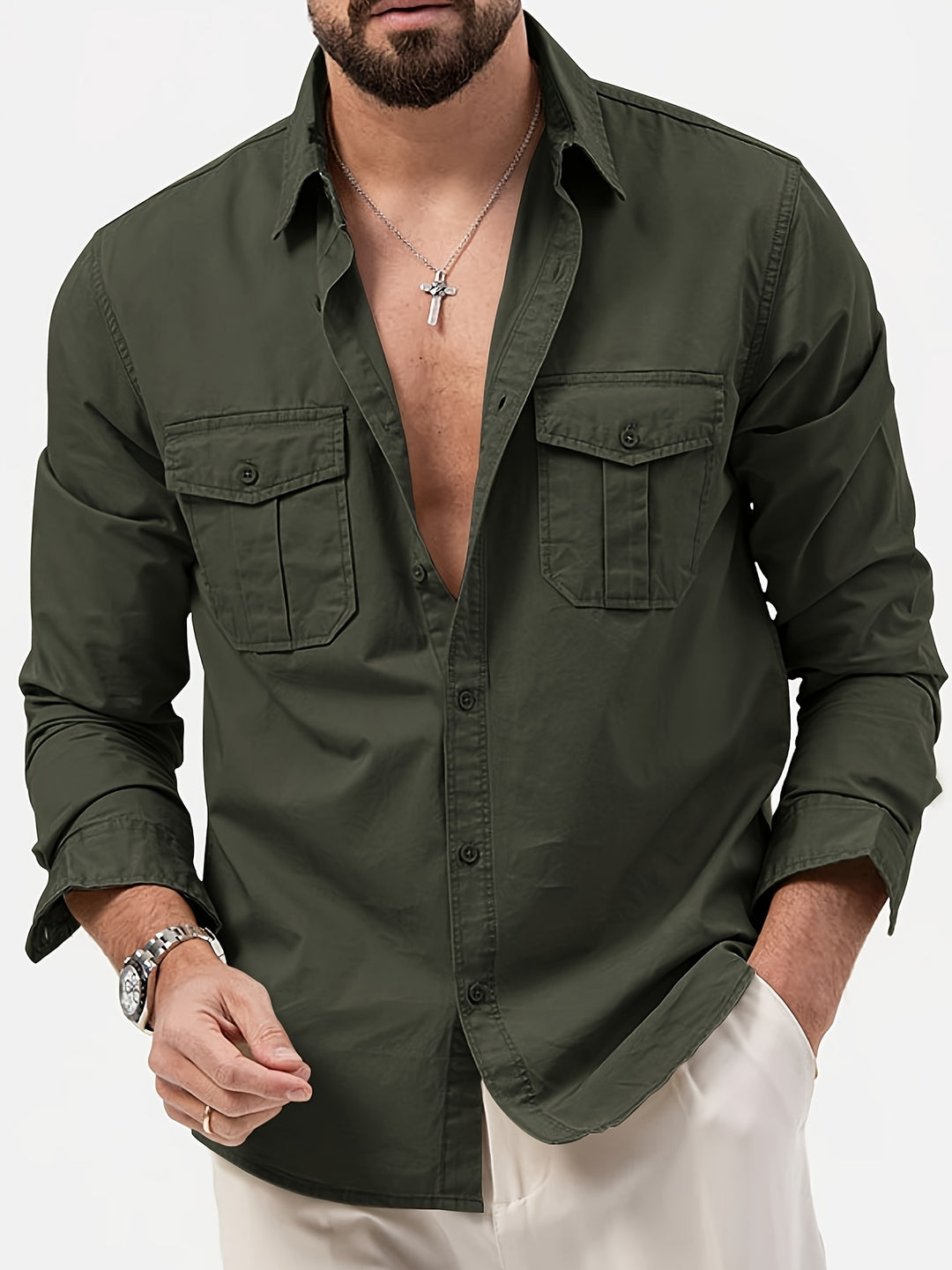 Men's Cotton Cargo Shirt
