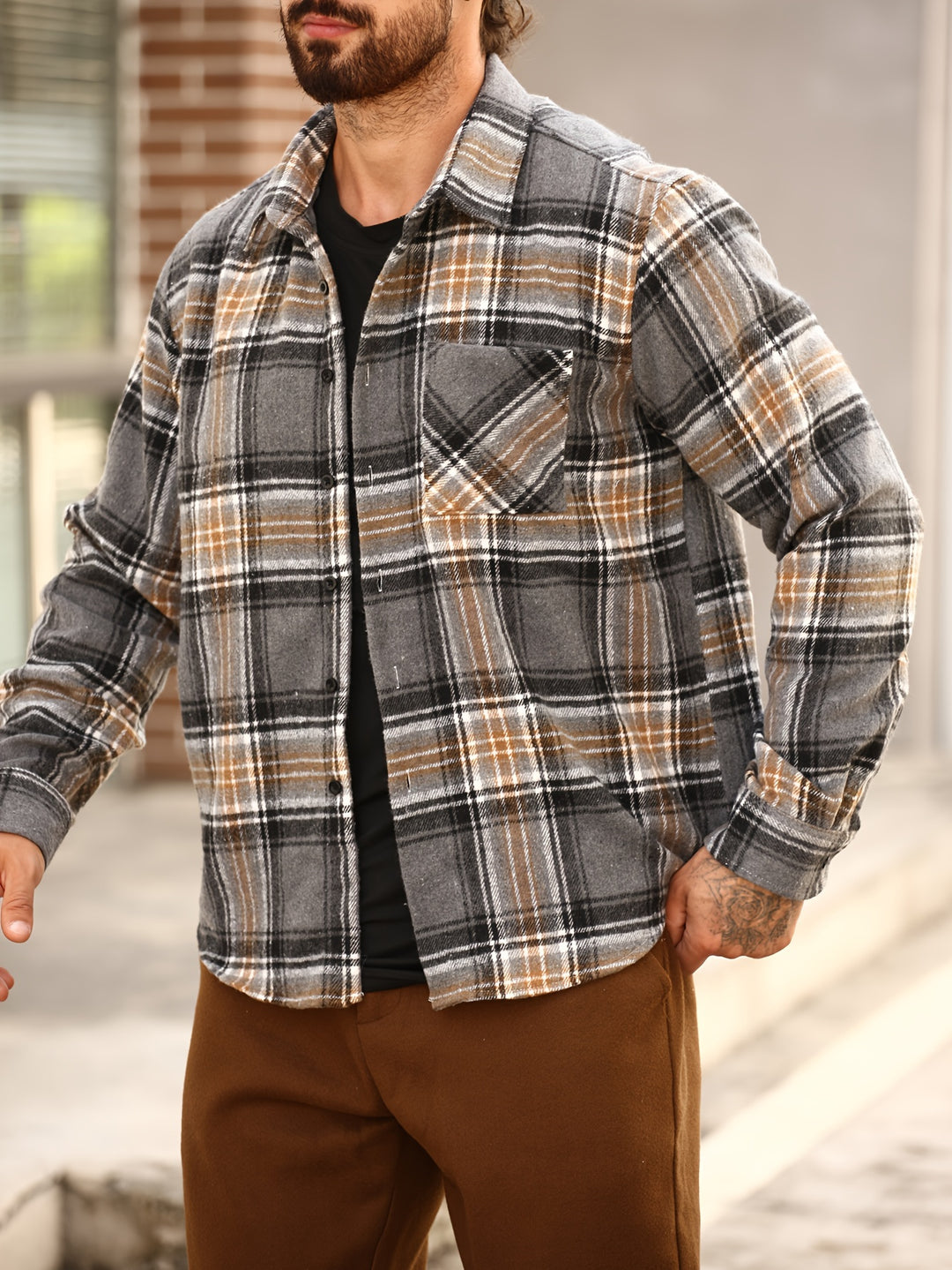 Classic Plaid Button-Up Shirt
