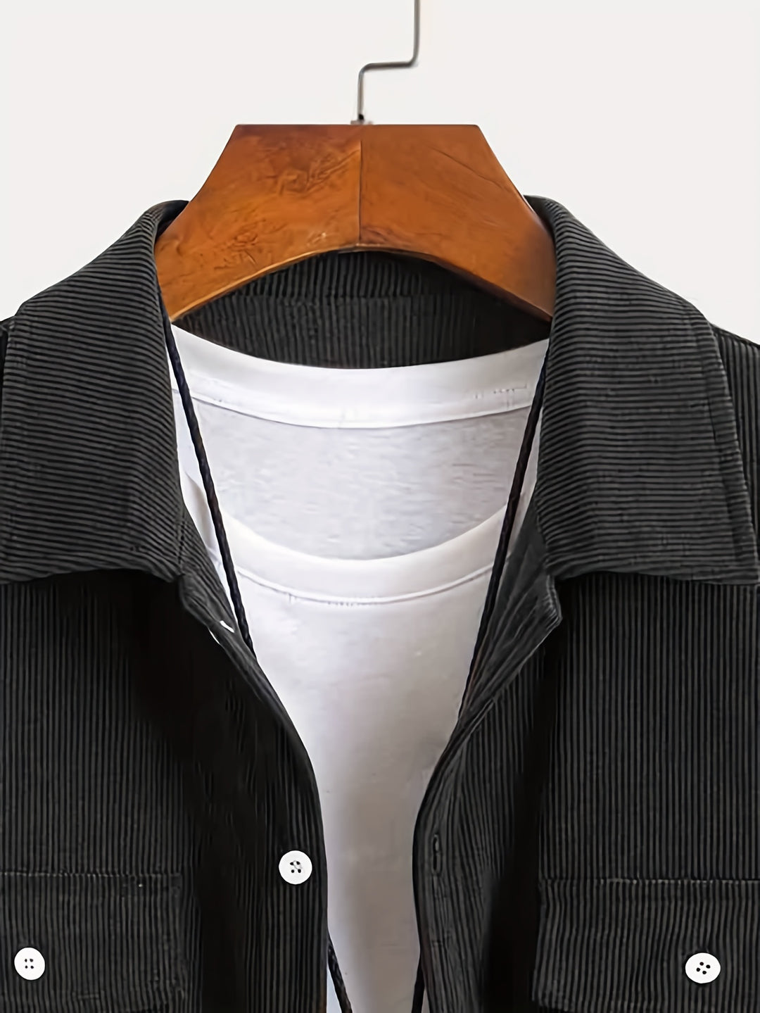 Classic Corduroy Shirt Jacket with Dual Chest Pockets