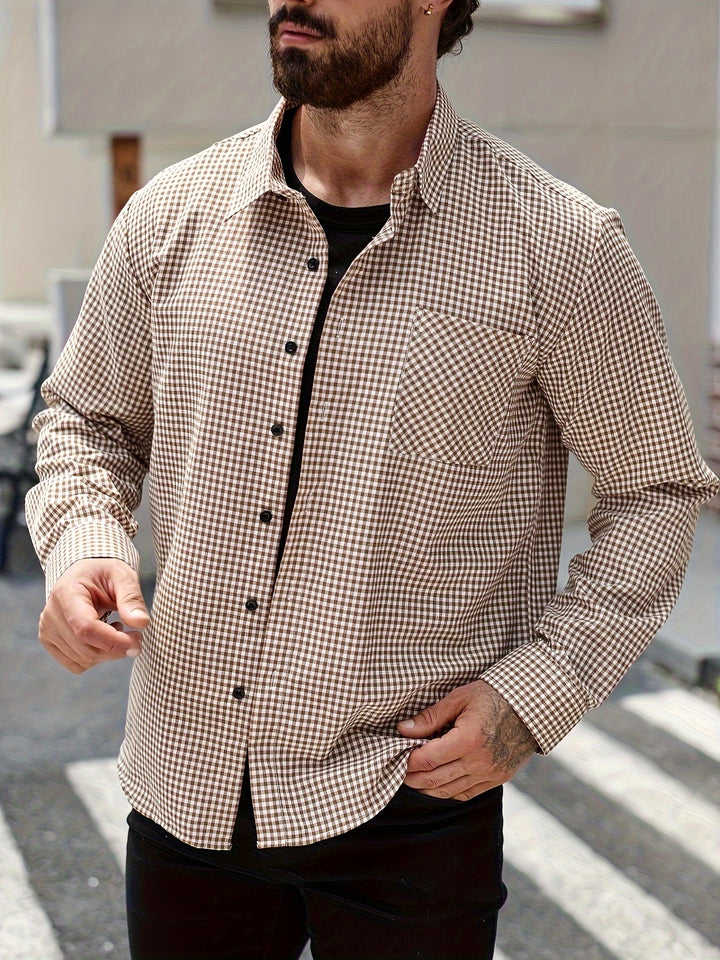 Allover Plaid Long Sleeve Shirt