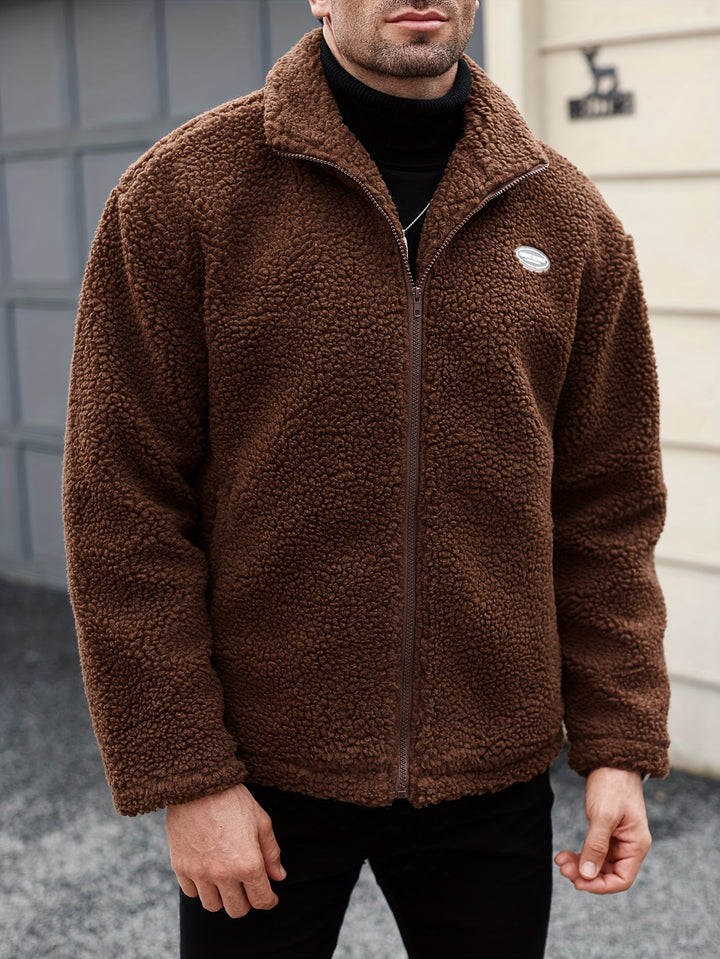 Patched Fleece Lining Jacket