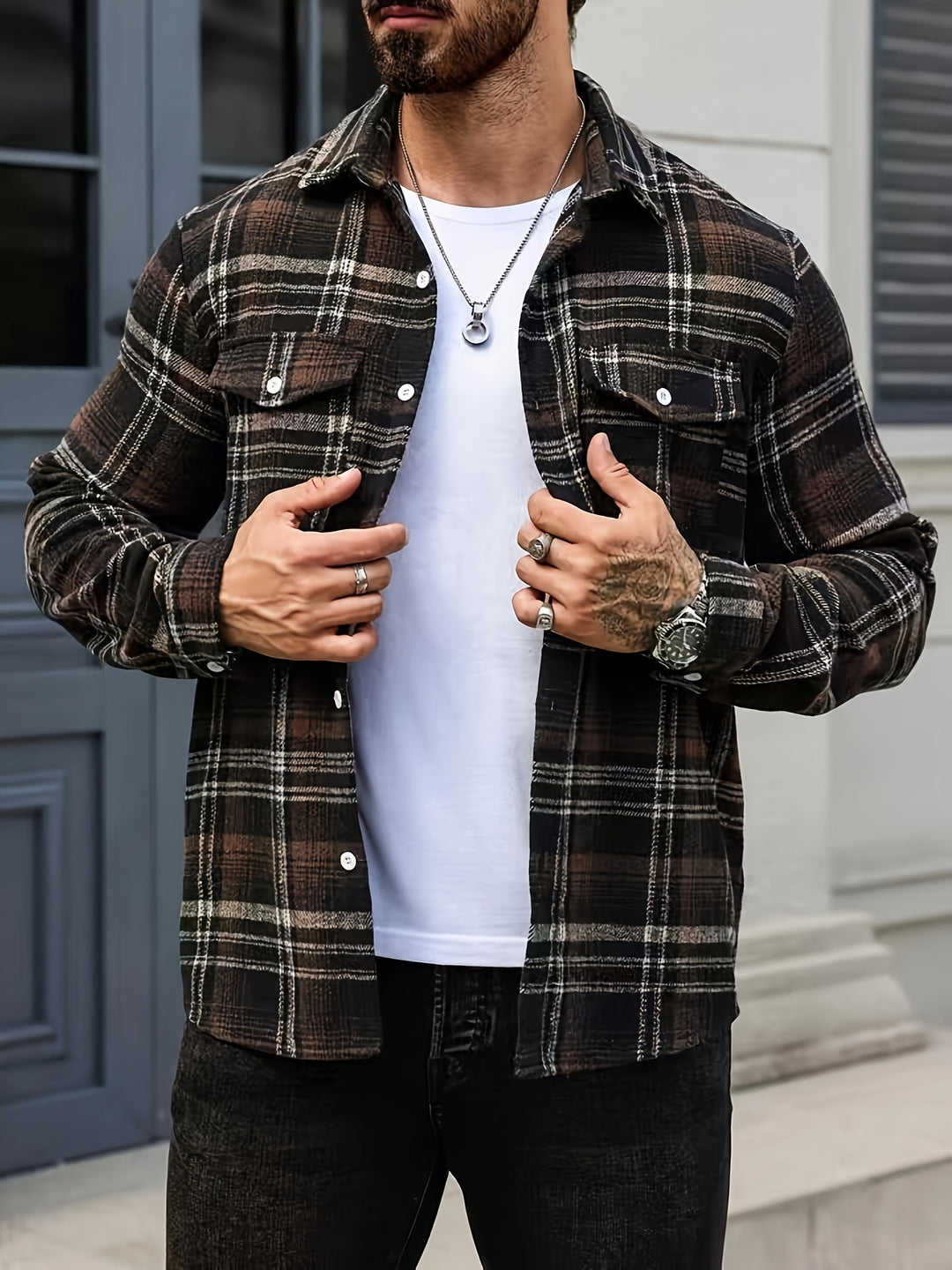 Men's Casual Plaid Shirtr