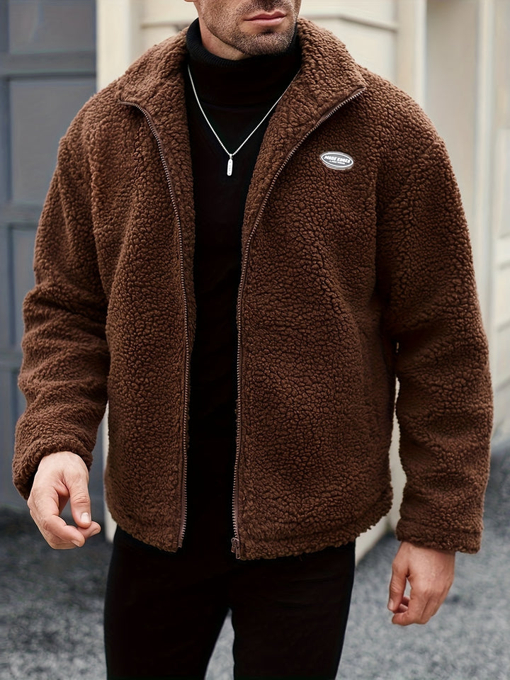 Patched Fleece Lining Jacket