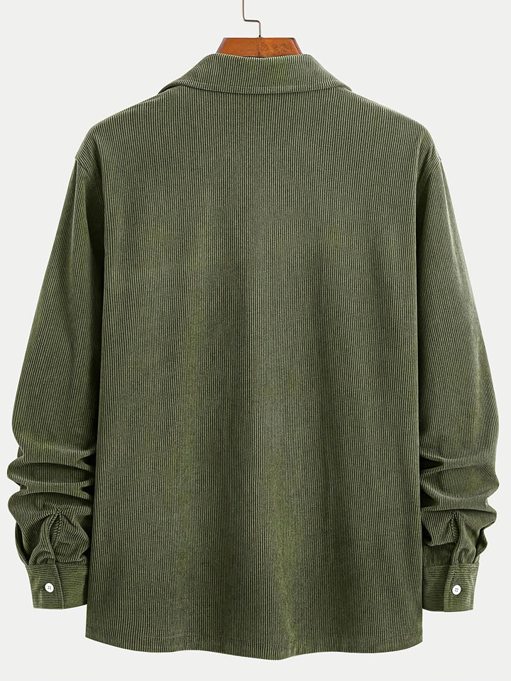 Classic Corduroy Shirt Jacket with Dual Chest Pockets