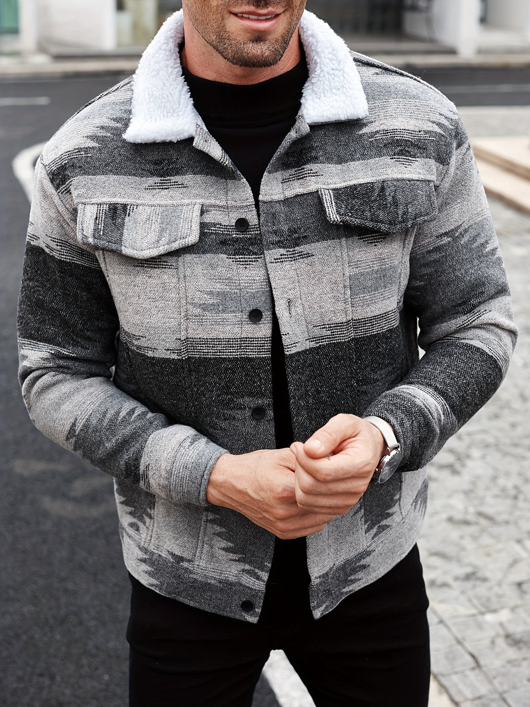 Jacket with Ethnic Pattern