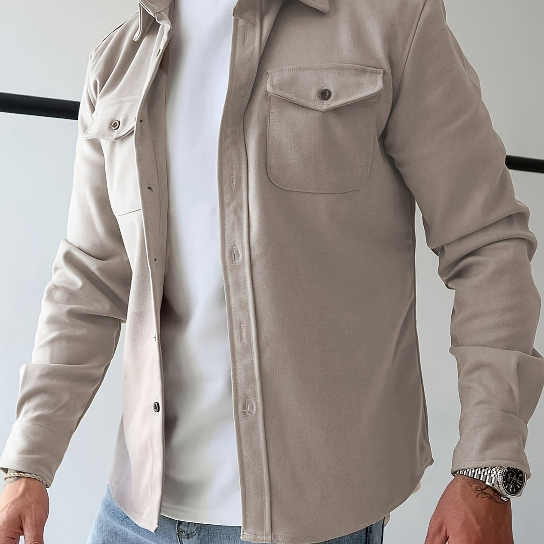 Solid Jacket With Chest Pockets
