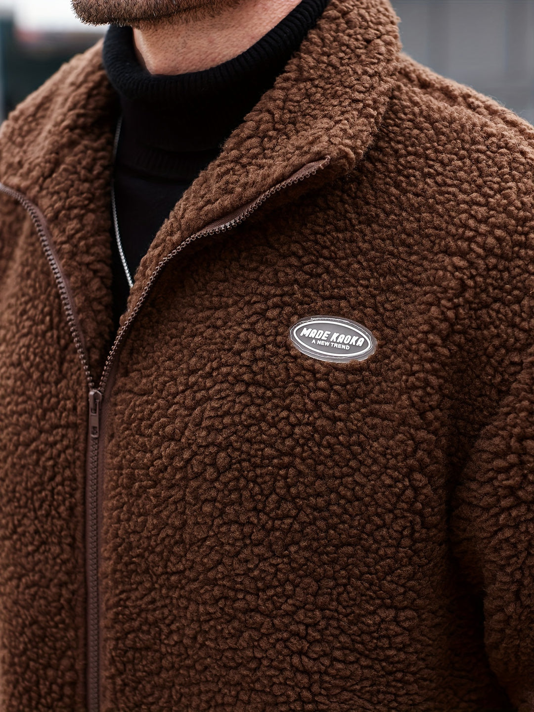 Patched Fleece Lining Jacket
