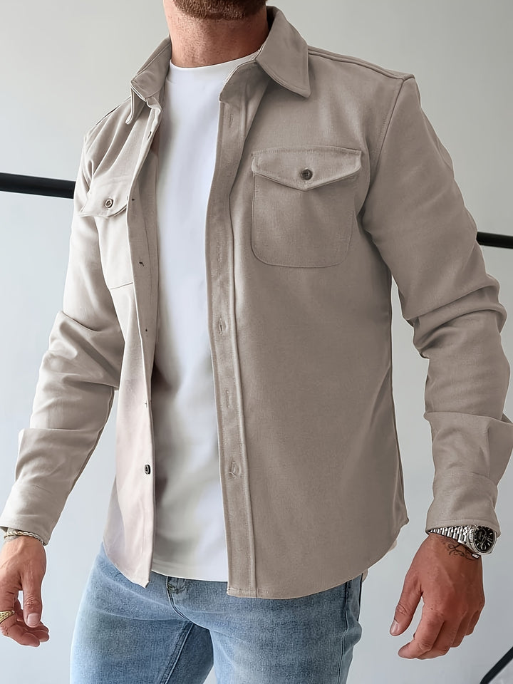 Solid Jacket With Chest Pockets