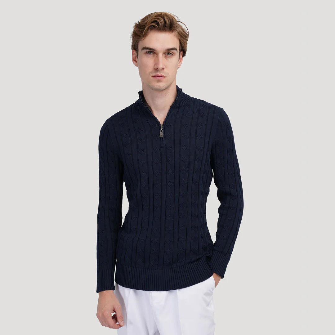 Zipped Cable Sweater