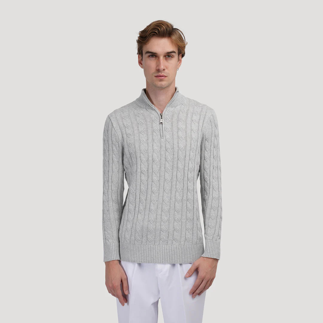 Zipped Cable Sweater