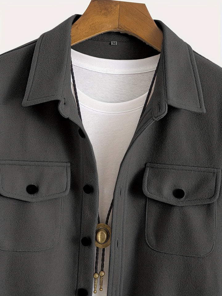 Solid Jacket With Chest Pockets