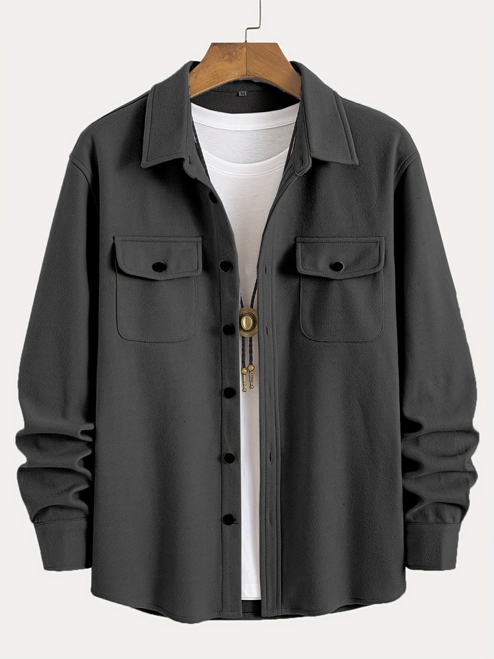 Solid Jacket With Chest Pockets