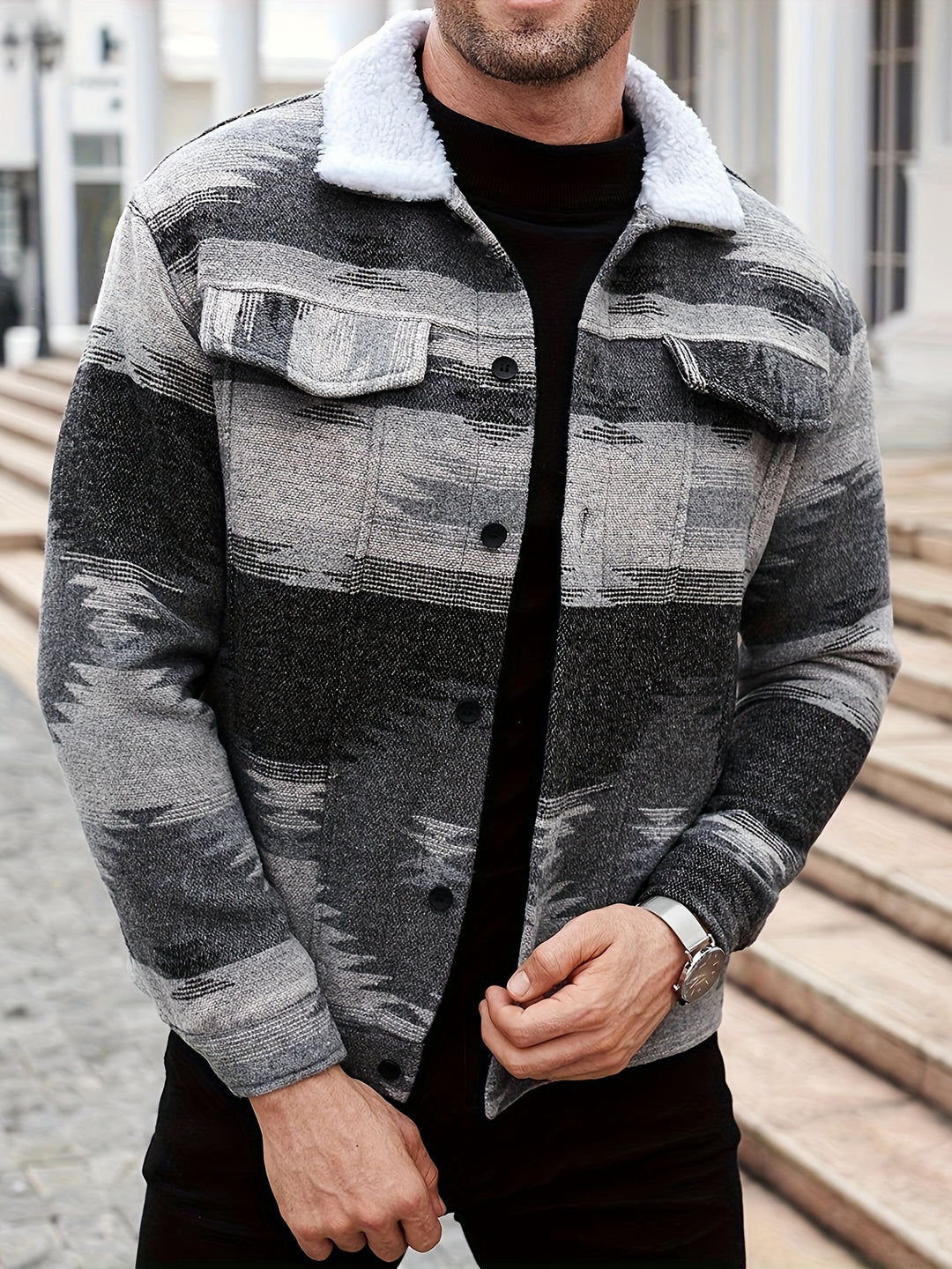 Jacket with Ethnic Pattern