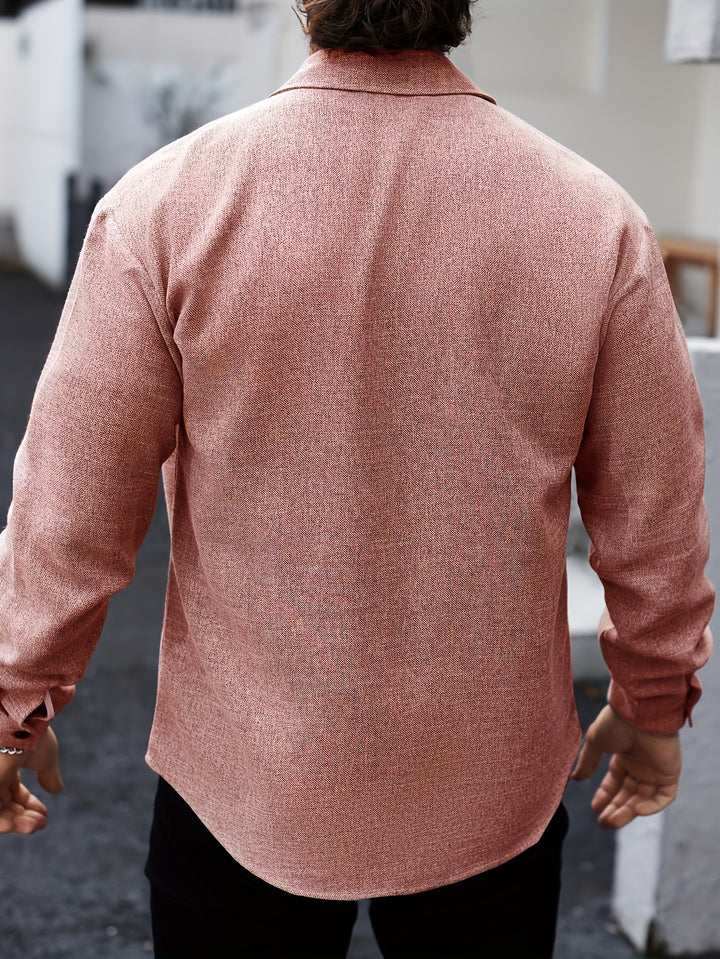 Long Sleeve Lapel Shirt & Chest Pockets