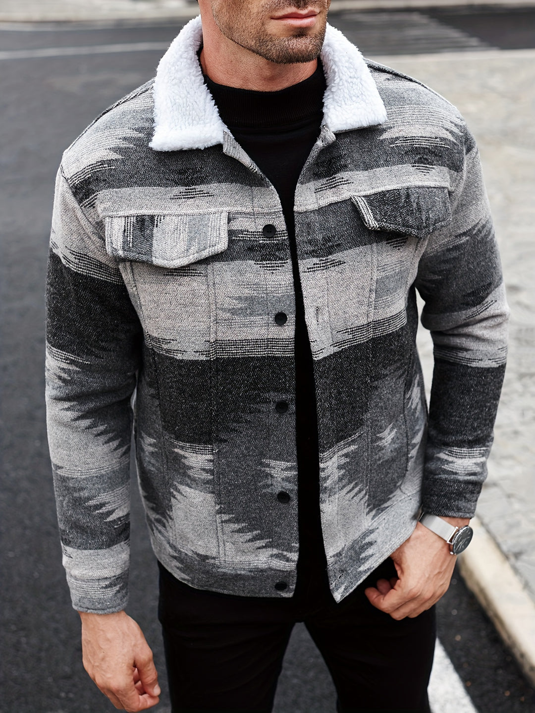 Jacket with Ethnic Pattern