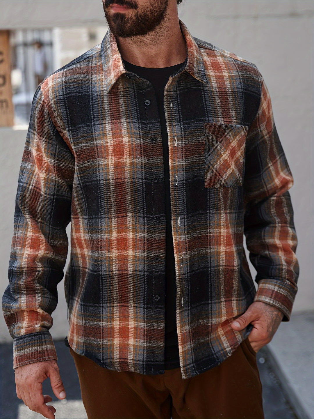 Classic Plaid Button-Up Shirt