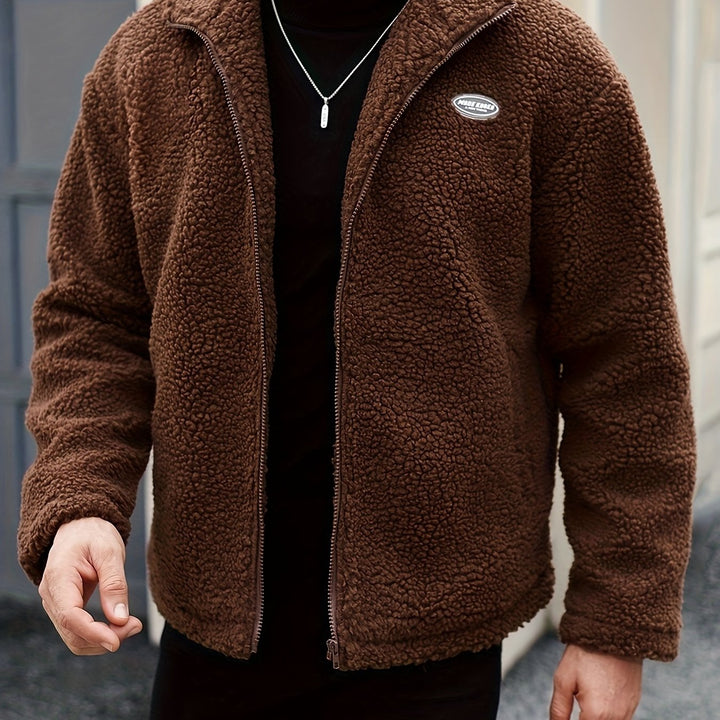 Patched Fleece Lining Jacket