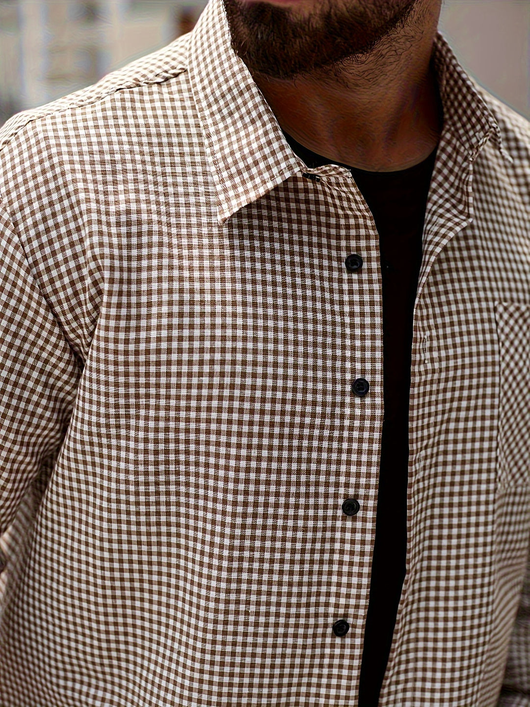 Allover Plaid Long Sleeve Shirt