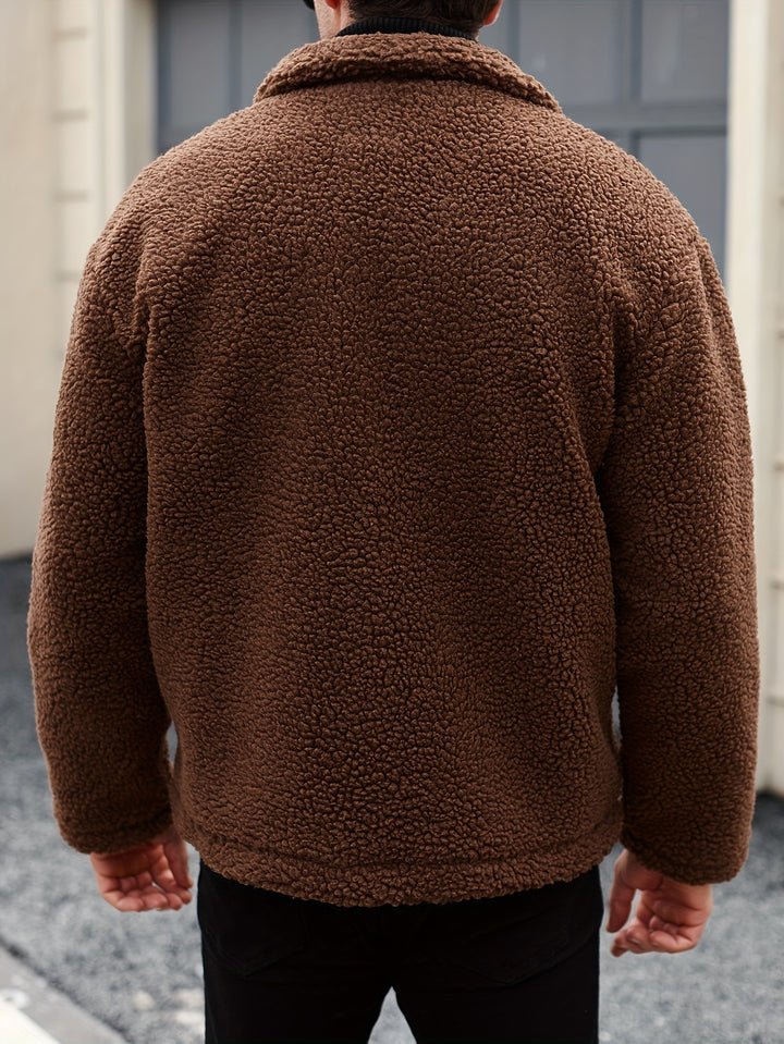 Patched Fleece Lining Jacket