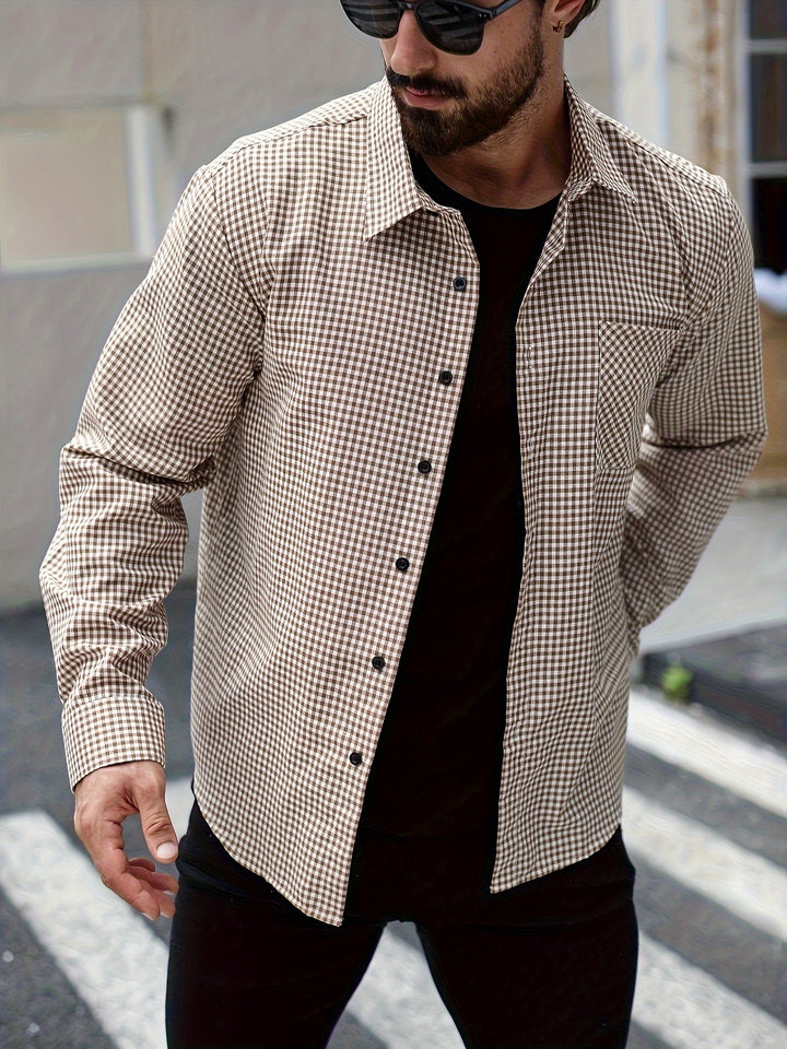 Allover Plaid Long Sleeve Shirt