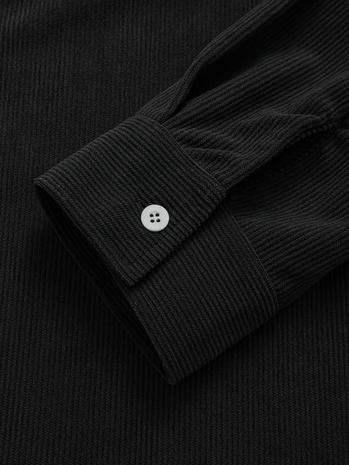 Classic Corduroy Shirt Jacket with Dual Chest Pockets
