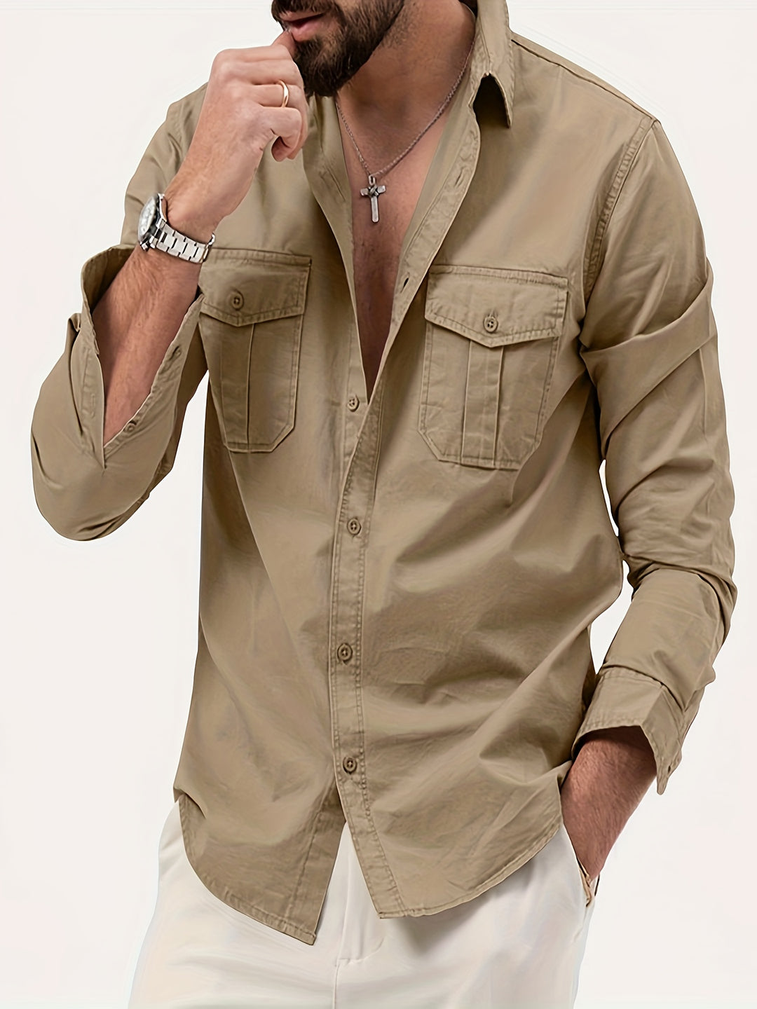 Men's Cotton Cargo Shirt