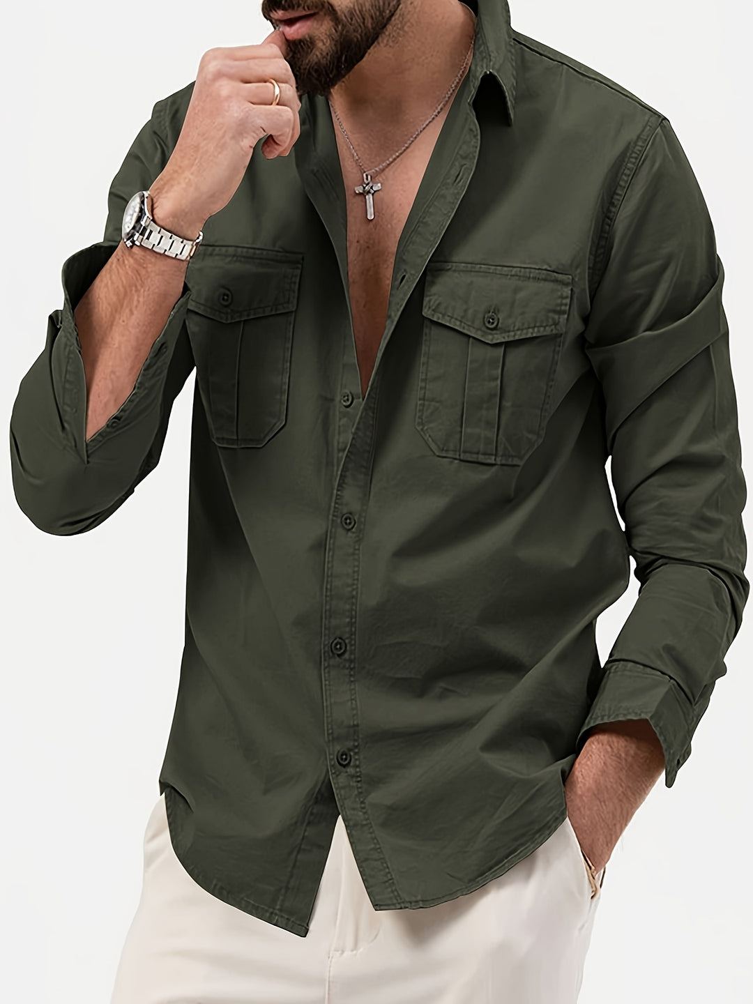 Men's Cotton Cargo Shirt