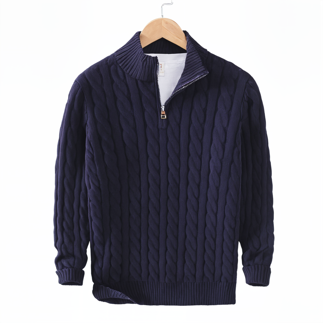 Zipped Cable Sweater