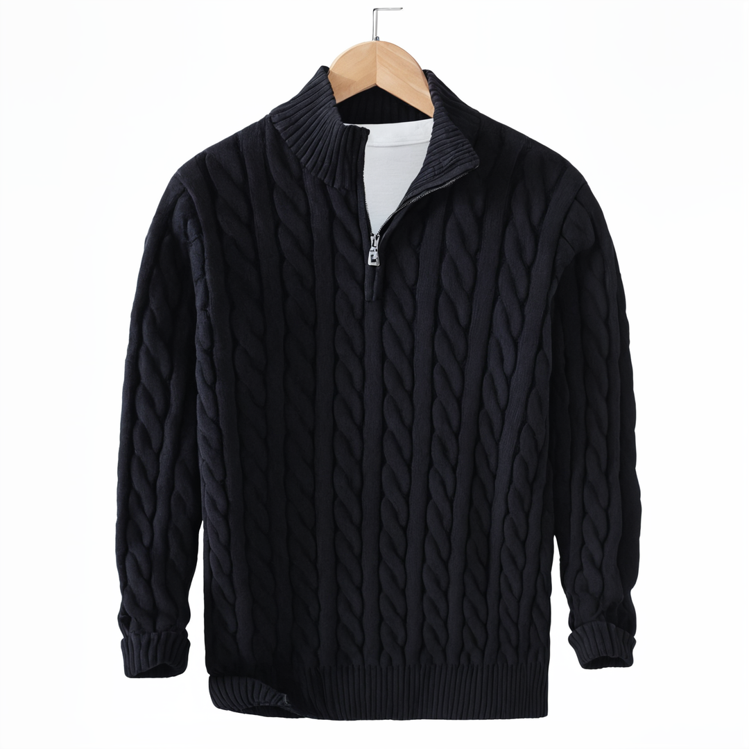 Zipped Cable Sweater