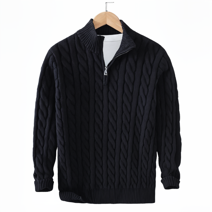 Zipped Cable Sweater