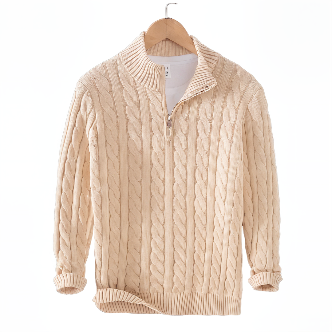 Zipped Cable Sweater